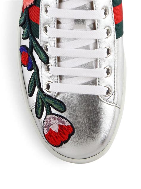 gucci heart sneakers|gucci ace floral embroidered sneakers.